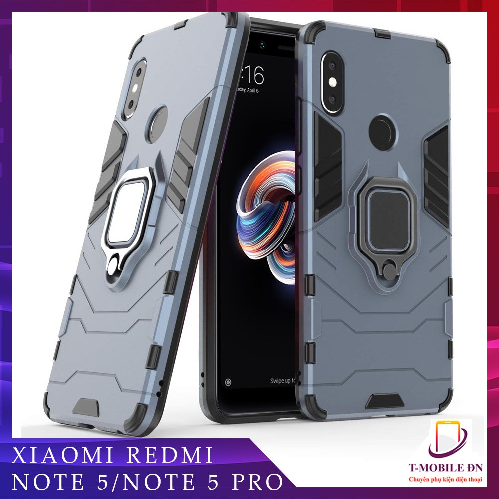 Ốp lưng Xiaomi Redmi Note 5/ Note 5 Pro iron man chống sốc kèm nhẫn iring chống xem video bảo vệ camera