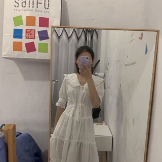 [ORDER] Đầm trắng bèo tầng (ảnh thật từ ảnh 7)