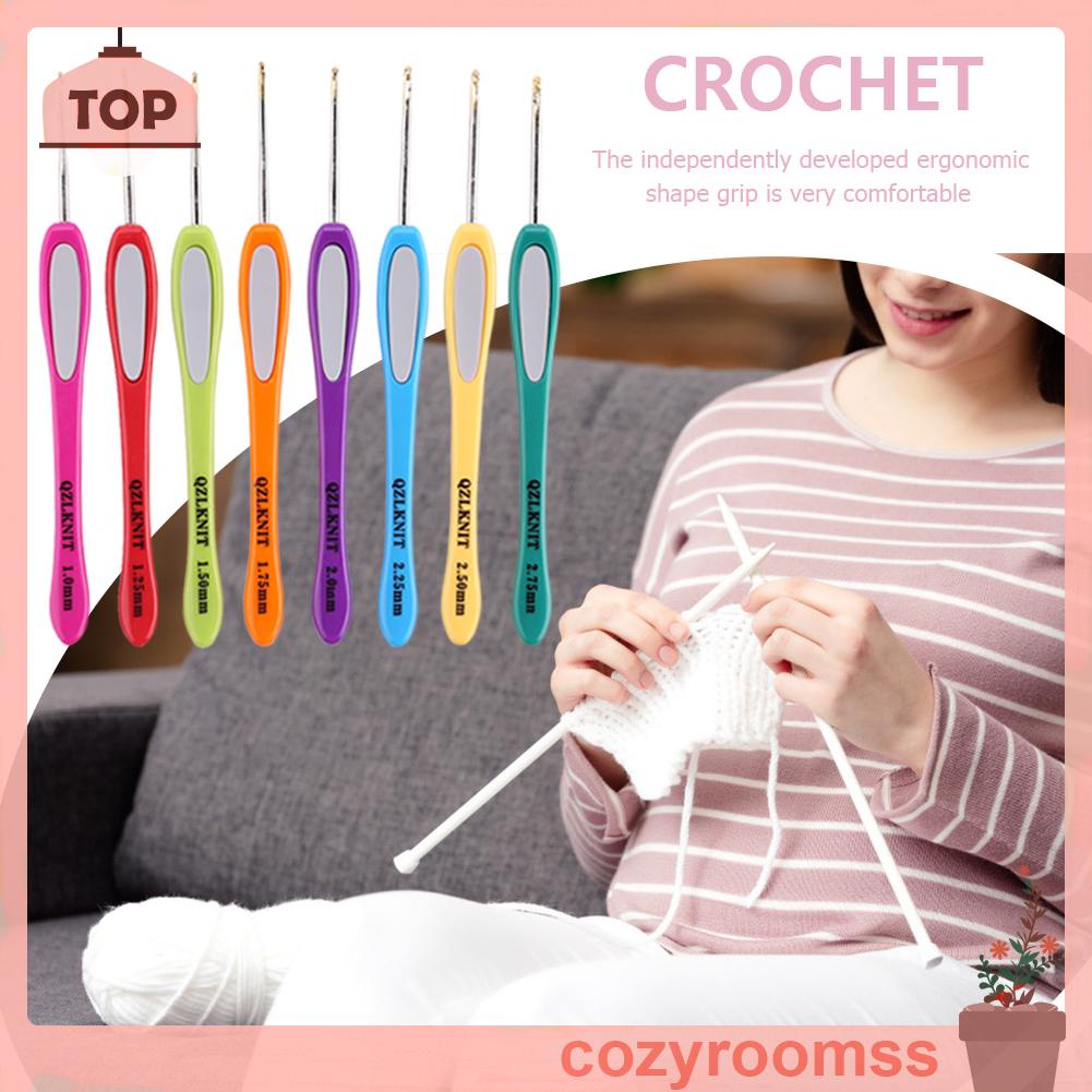 Set 8 Kim Móc Len Bằng Nhôm Với Tay Cầm Nhựa Mềm 1-2.75mm