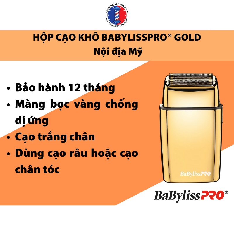 Hộp Cạo Khô BabylissPRO Gold - Nội địa Mỹ