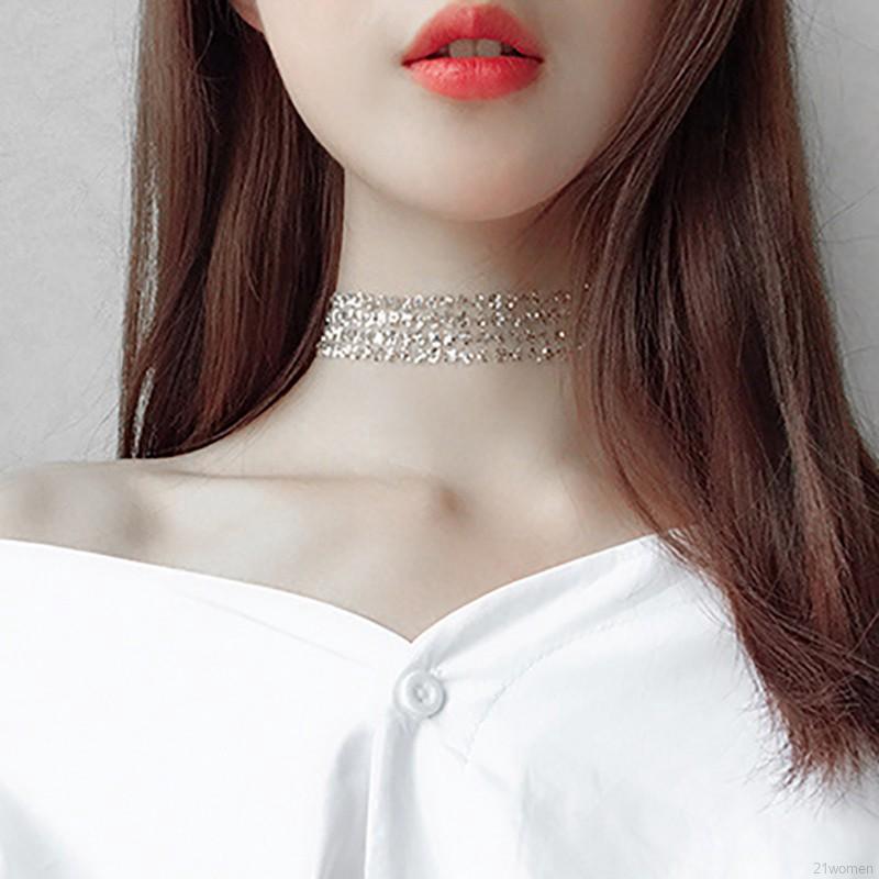 Vòng cổ dạng lưới đính đá thời trang cho nữ