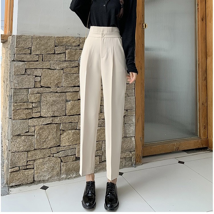 Quần baggy nữ lưng cao cạp bèo xếp ly, Quần baggy nữ chất tuyết mưa loại 1 xịn xò