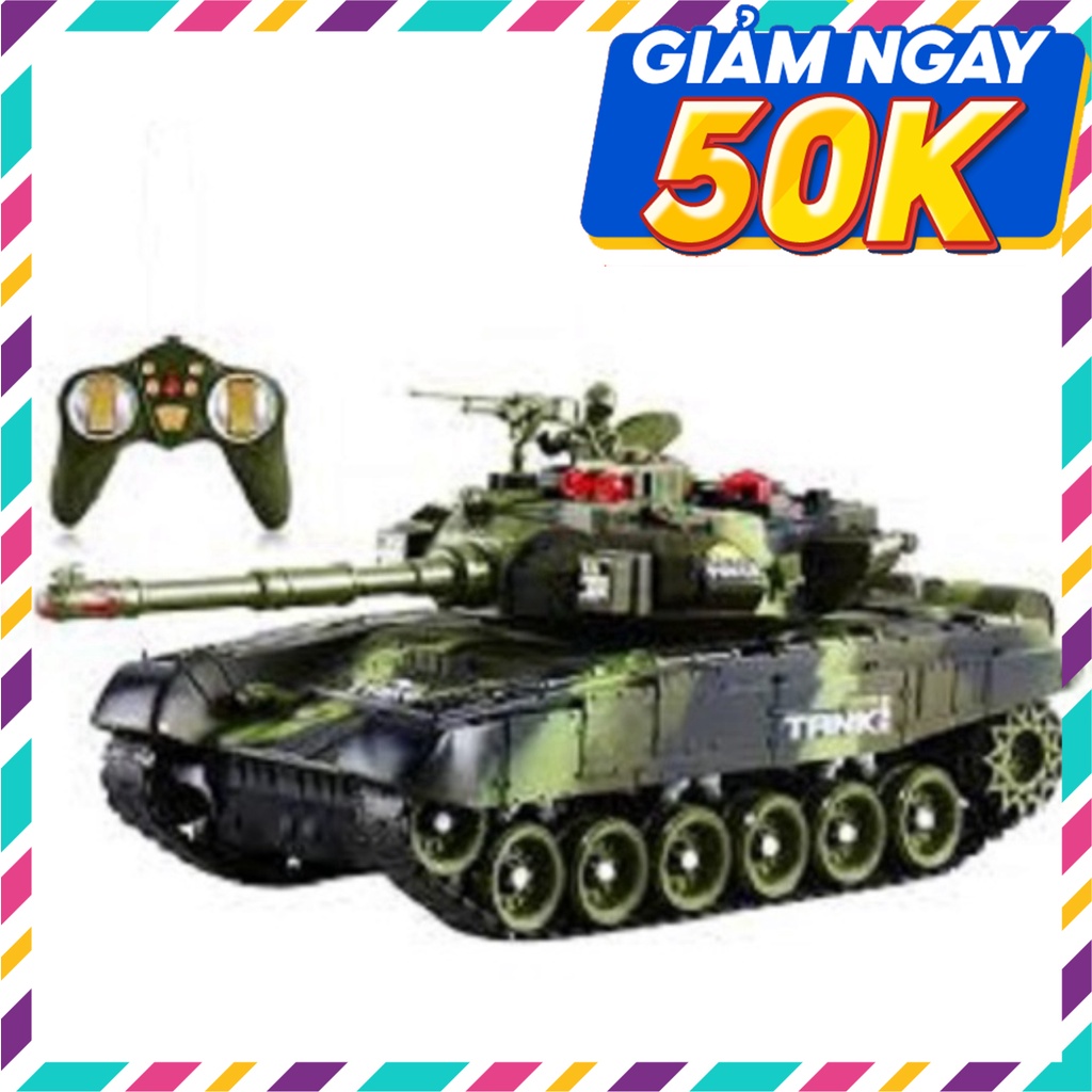 Xe tăng điều khiển từ xa SIZE LỚN - Xe tăng chạy bằng xích dùng pin sạc có nhạc có đèn