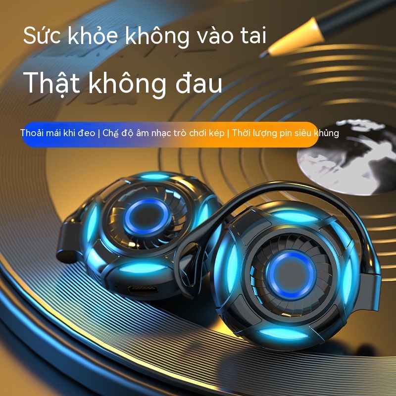 Tai nghe thể thao chơi game không dây màu trắng đen siêu bền