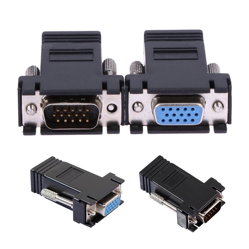 Đầu kéo dài 30m chuyển đổi VGA sang Lan RJ45 CAT5E, CAT6