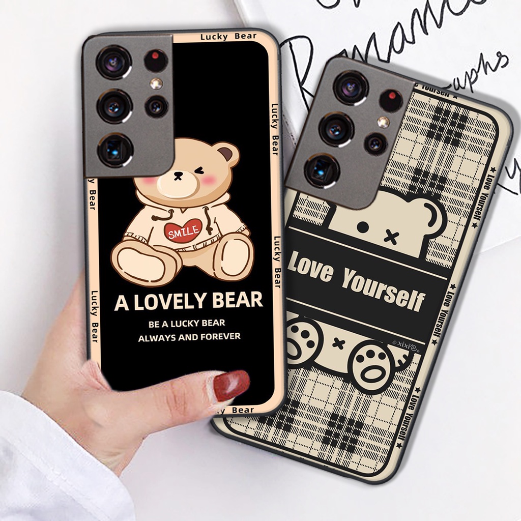 Ốp lưng Samsung S21 / S21 FE / S21 Plus / S21+ / S21 Ultra in hình cute, chú gấu thể thao tinh nghịch cực đáng yêu