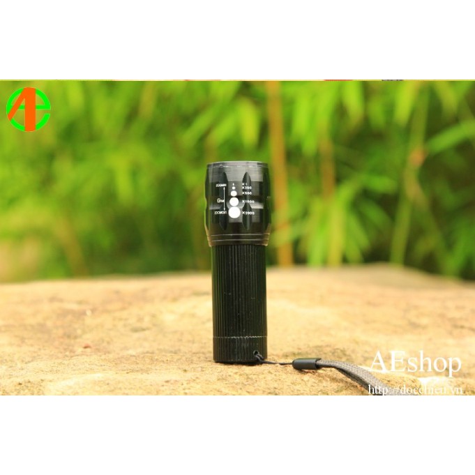 Đèn pin hợp kim nhôm dã ngoại siêu sáng đa dụng thấu kính lồi
