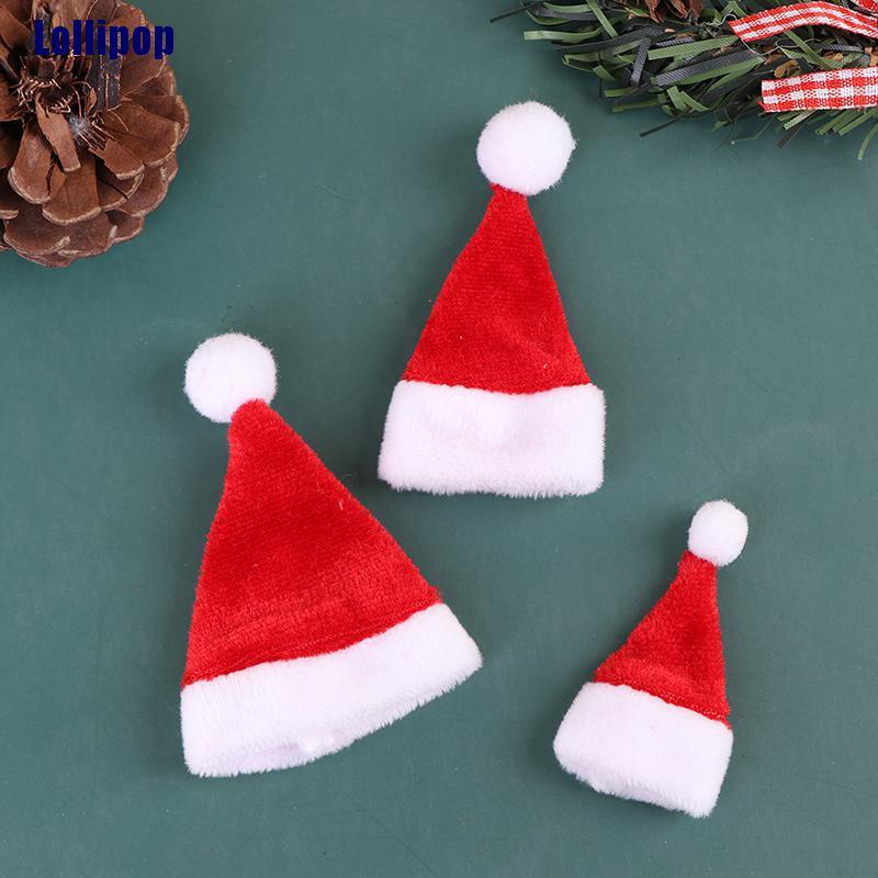Set 2 mũ ông già noel mini trang trí nhà búp bê dịp giáng sinh độc đáo