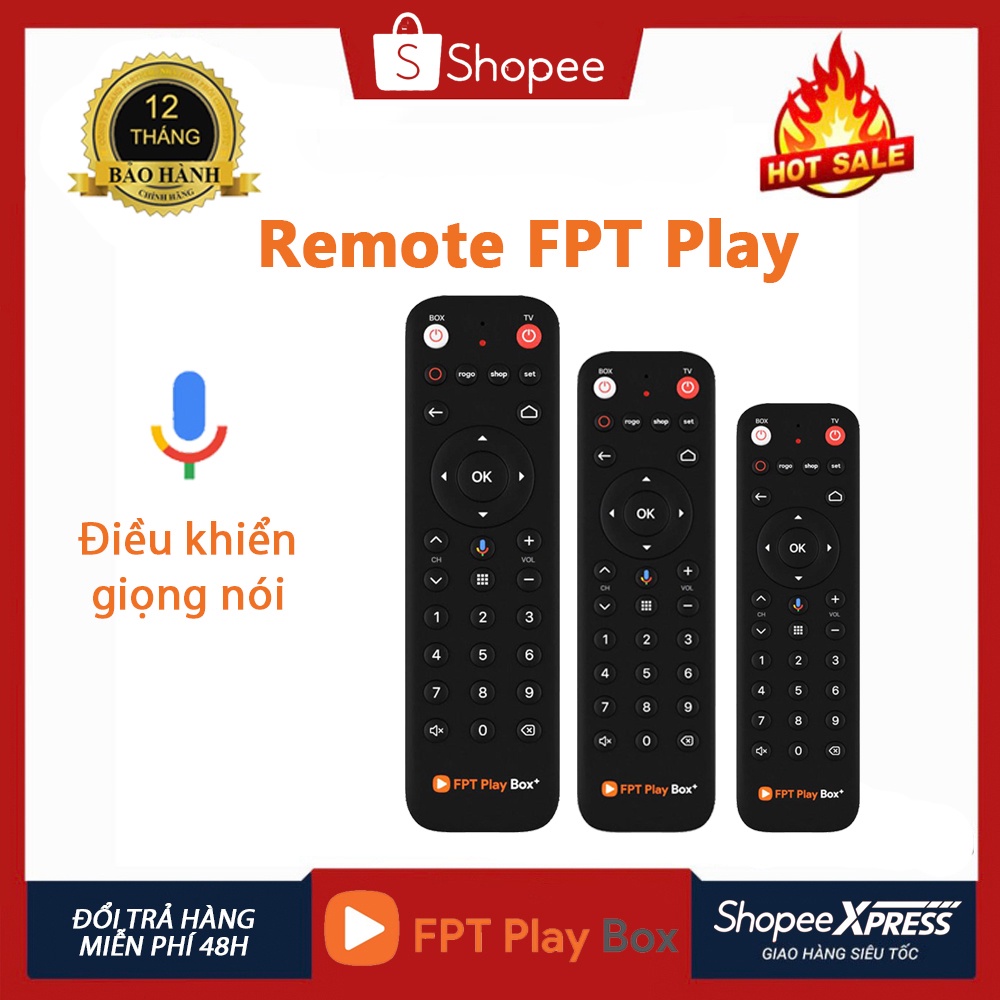 Remote FPT Play Box Có Tính Năng Điều Khiển Giọng Nói - Kết Nối Bluetooth - Google Assistant - Phân phối chính hãng FPT