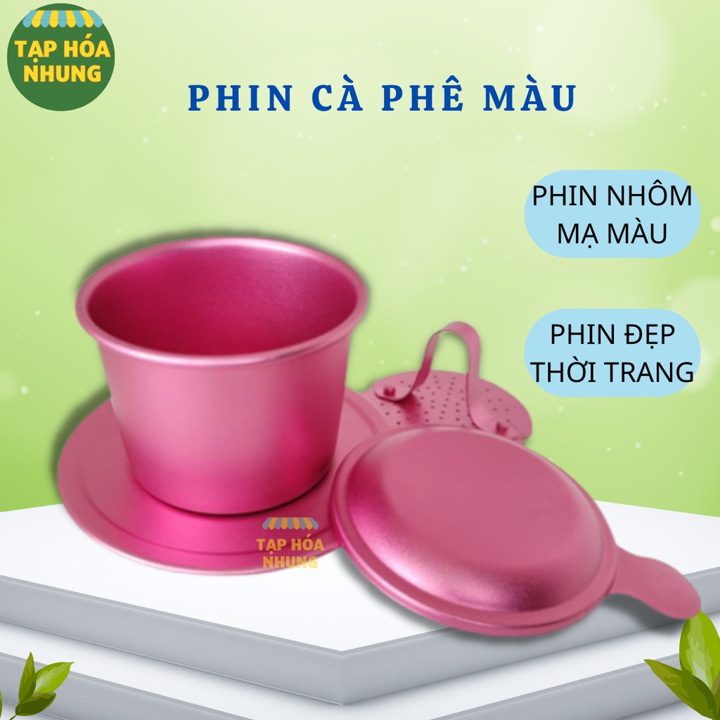 Phin cà phê màu nhôm cao cấp không khắc logo đủ màu, phin mạ bằng công nghệ anode điện cực,bền đẹp,sang trọng