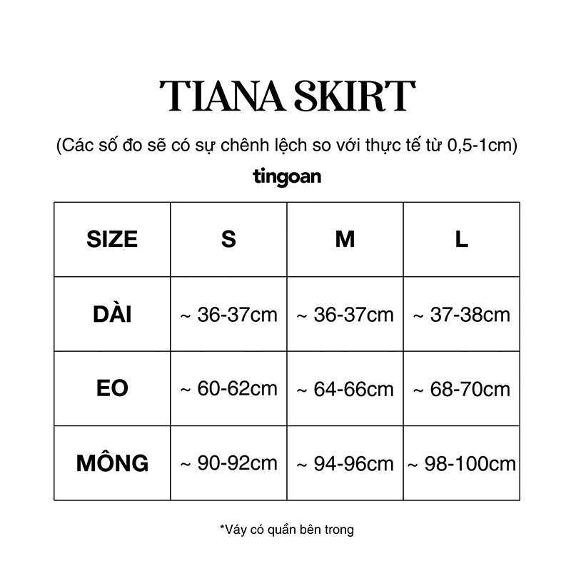 Chân váy cạp cao xếp ly lệch vạt trăng  tingoan TIANA SKIRT/WH | BigBuy360 - bigbuy360.vn