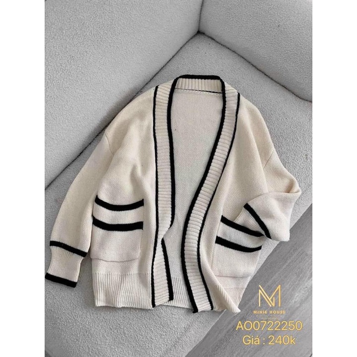 Áo Khoác Cardigan Len Sọc Form Rộng Nam Nữ Unisex Phong Cách Ulzzang - Áo Khoác Ngoài cdg Vintage Chất Đẹp