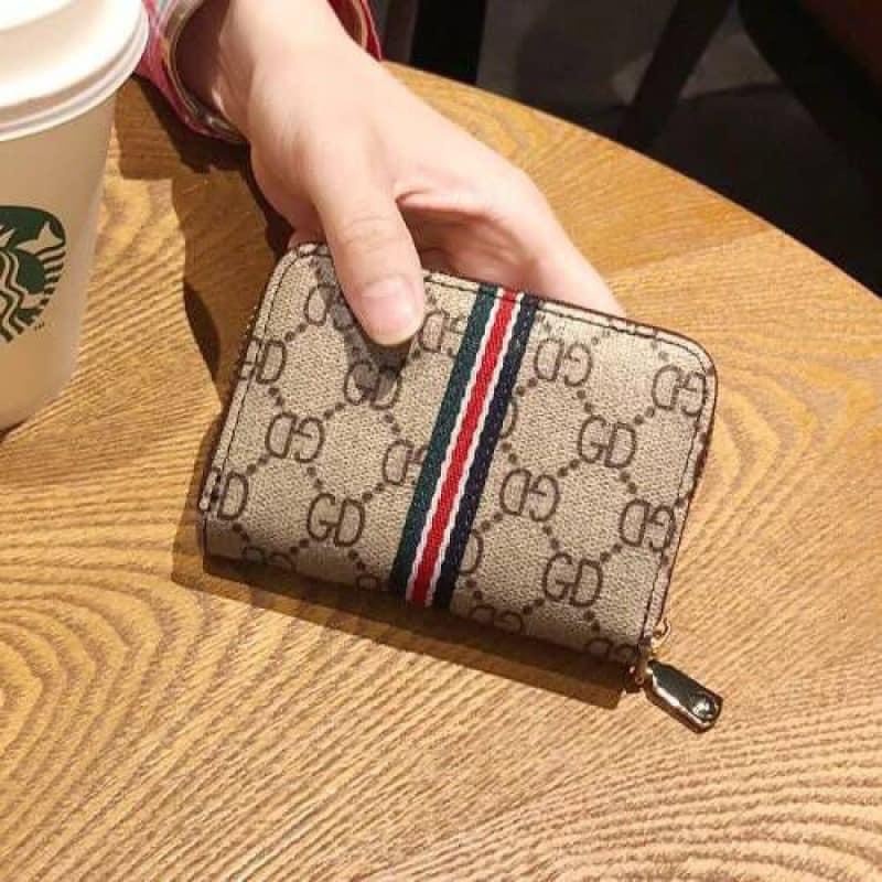 Ví cầm tay thời trang unisex Bóp mini vans kẻ caro Kẻ vạch hai màu trắng đen nam nữ 10 ngăn