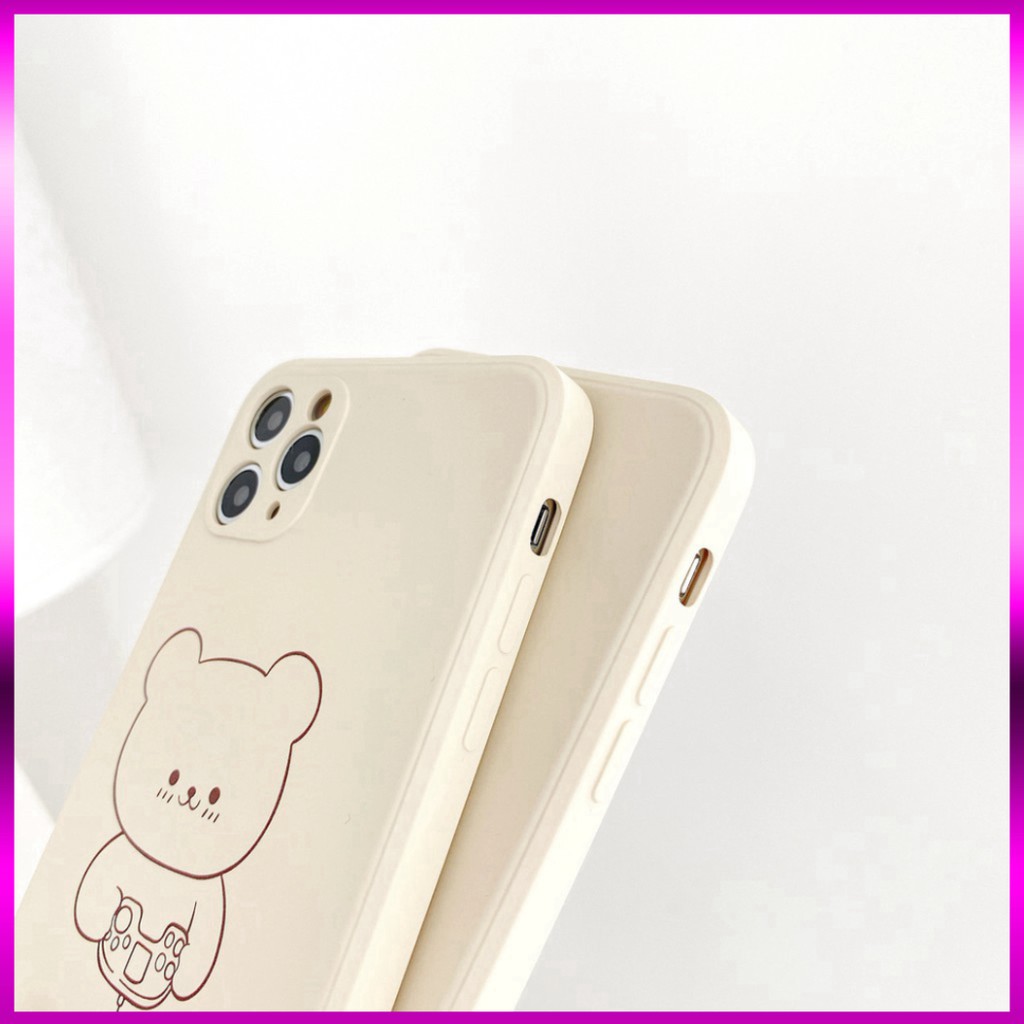 M3 Ốp lưng iphone Play Bear cạnh vuông 5/5s/6/6plus/6s/6splus/7/7plus/8/8plus/x/xr/xs/11/12/pro/max/plus/promax a3 3