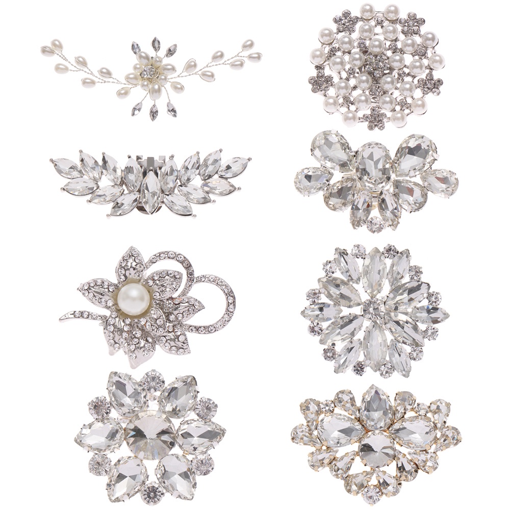 Daphne 1 Kẹp Giày Cao Gót Đính Đá Lấp Lánh Trang Trí Cho Cô Dâu