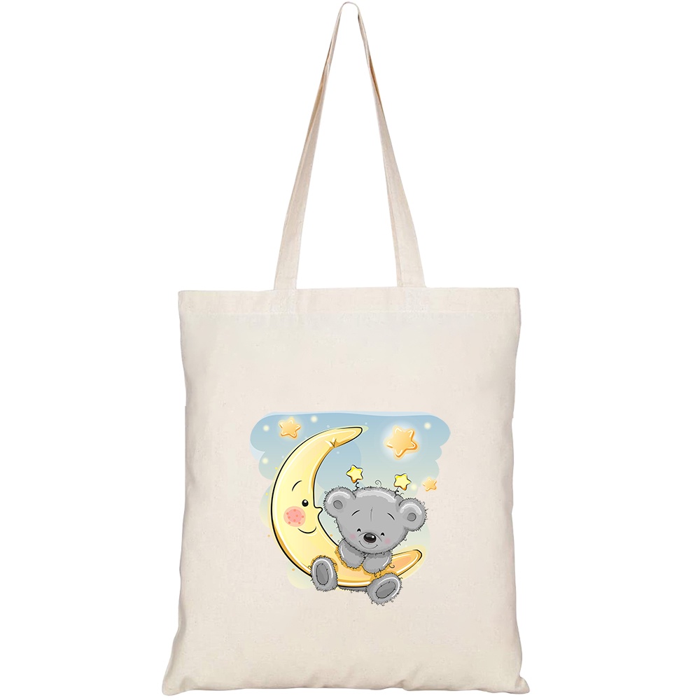 Túi vải tote canvas HTFashion in hình cute cartoon teddy bear on HT518