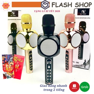 [GIÁ SỐC] MIC KARAOKE YS90 KẾT NỐI BLUETOOTH KHÔNG DÂY HỖ TRỢ THU ÂM PASS CHUẨN- BH 6 THÁNG