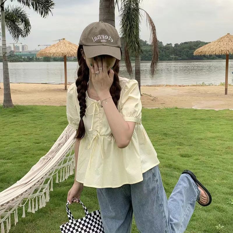 Áo kiểu COZOKC tay phồng thời trang Hàn Quốc ngọt ngào dễ phối đồ