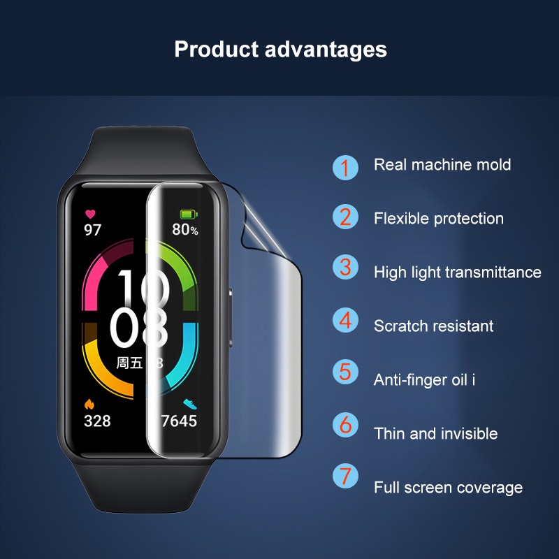 HUAWEI Set 1 / 5 Miếng Dán Hydrogel Mềm Trong Suốt Bảo Vệ Màn Hình Cho Honor Band 6