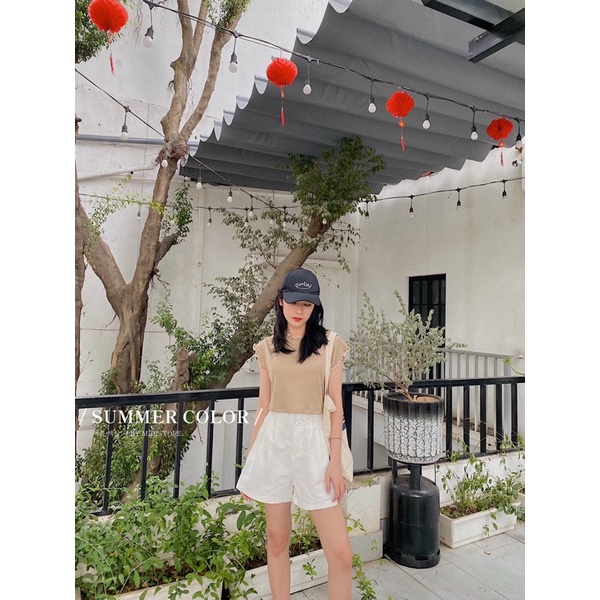 Áo Croptop gân viền