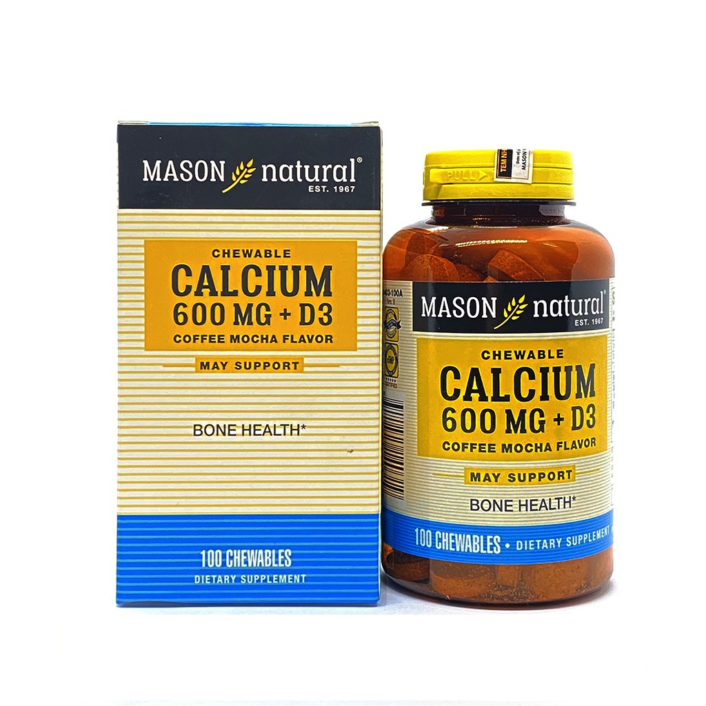 Calcium 600mg + D3 Lọ 100 Viên Mason - Tăng Cường Hấp Thu Canxi