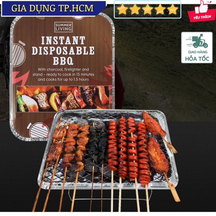 🆕 Bếp nướng than dùng 1 lần tiện lợi 31x5x48 cm
