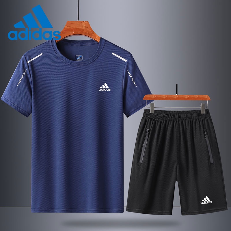 Adidas Set Áo Thun Ngắn Tay + Quần Short Thể Thao Cho Nam