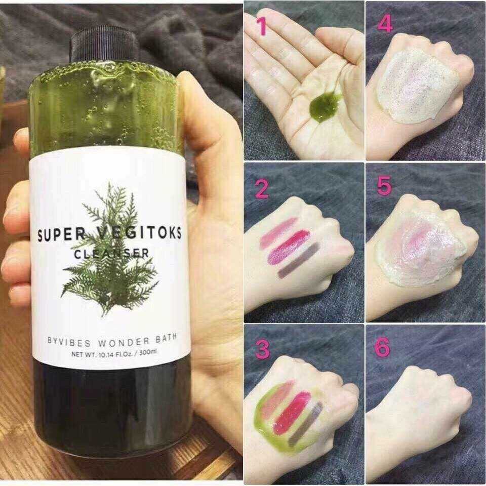 Sữa Rửa Mặt Sủi Bọt Thải Độc Rau Củ Super Vegitoks Cleanser 300ml