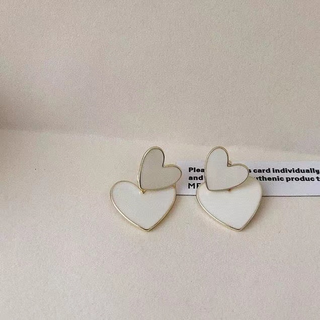 iF YOU Đôi Bông Tai Hình Giọt Nước Màu Trắng Thanh Lịch Dành Cho Nữ