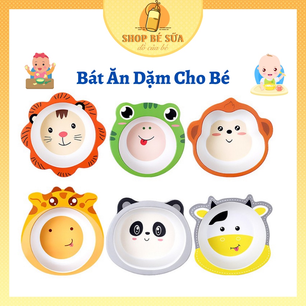 Bát Ăn Dặm Cho Bé Hình Thú Đáng Yêu, Khay Ăn Dặm Sợi Tre An Toàn Cho Trẻ