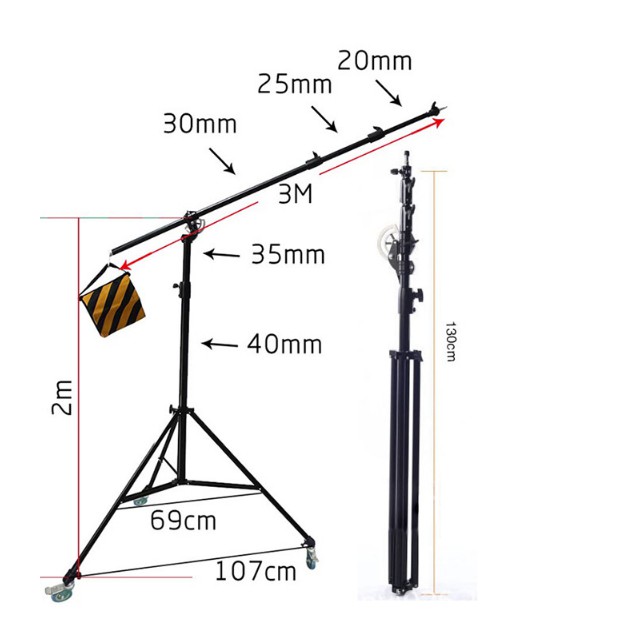 Bộ tay boom treo đèn 5m