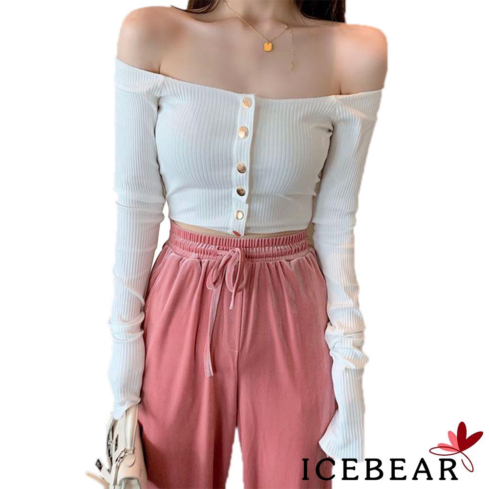 Áo Kiểu Trễ Vai Tay Dài Thiết Kế Quyến Rũ