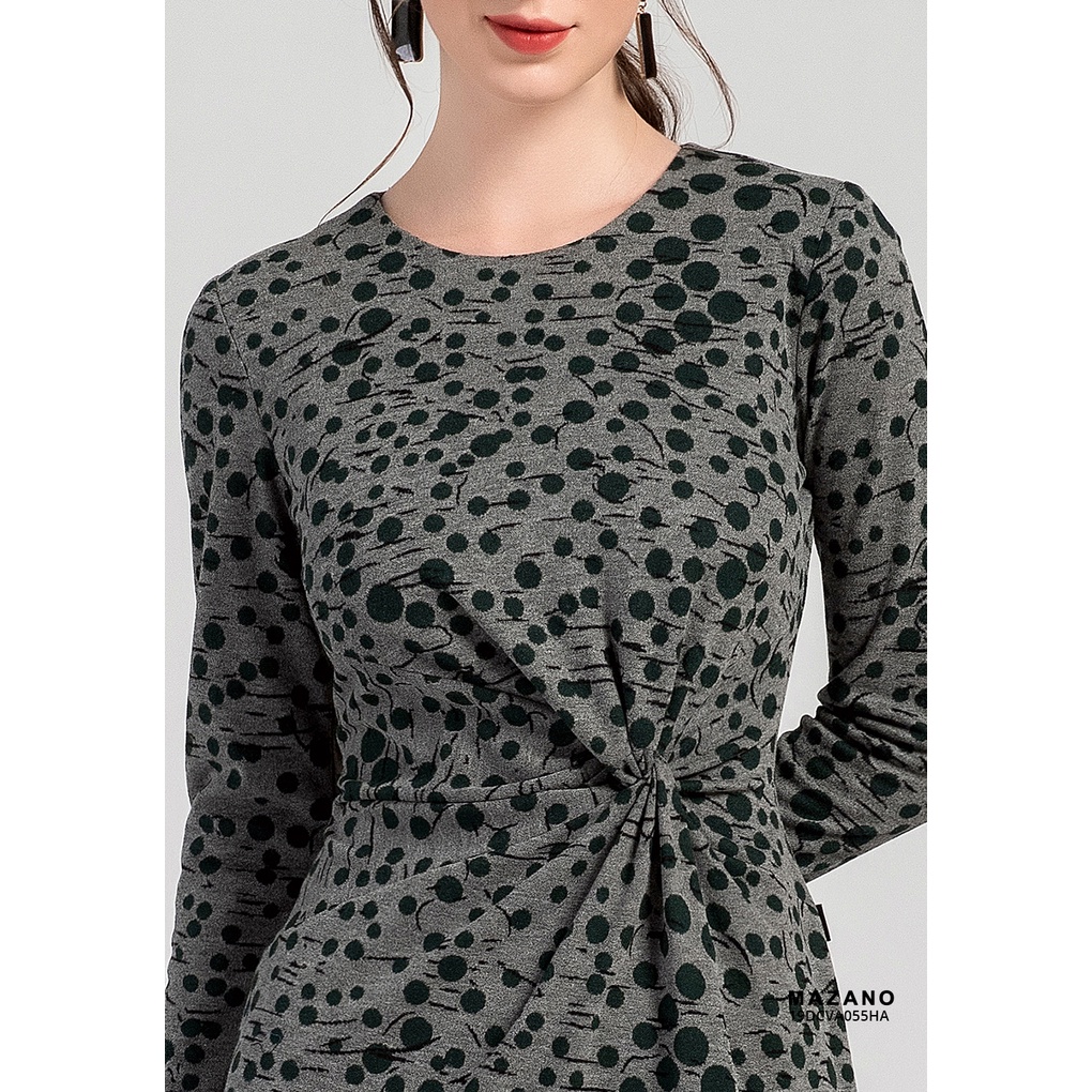 Váy len xanh chấm bi giúm eo MAZANO MS 19DCVA055HA