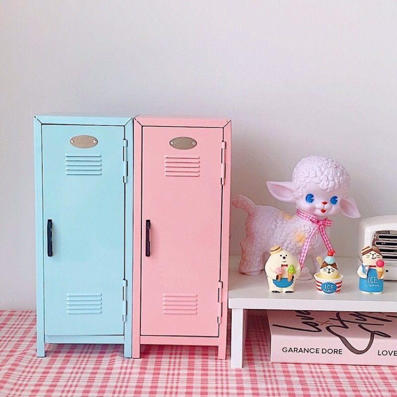 Tủ sắt đựng đồ màu pastel mini để bàn có khoá