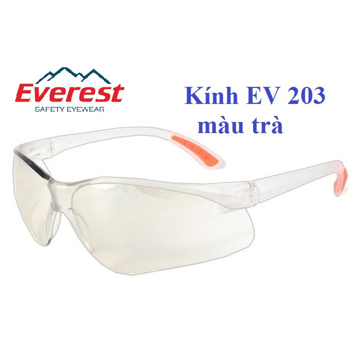 Kính Everest  EV 203 chống bụi và tia UV đi xe máy, màu trắng tráng bạc (màu trà), dùng ngày &amp; đêm