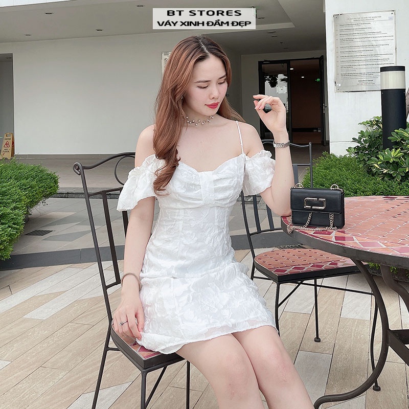 Đầm hai dây trễ vai cột nơ lưng (Ảnh thật) - Sumi dress (BT129)