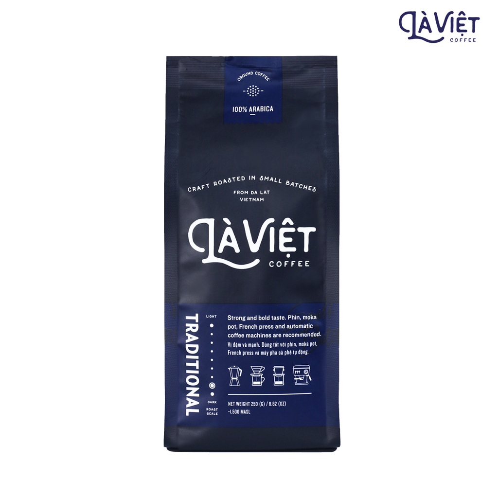 Cà Phê Bột LÀ VIỆT Traditional 100% Arabica 250g Vị Truyền Thống