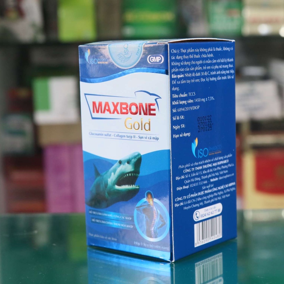 Maxbone Gold Isopharco - Hỗ trợ giảm đau xương khớp, thoái hóa khớp (60 viên)