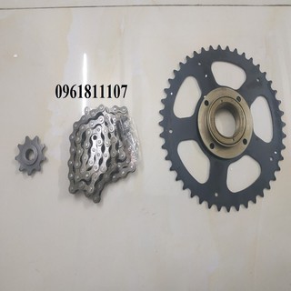 Combo nhông sên liếp dĩa cho sên 410 motor my1016z, dùng cho motor giảm tốc 12v, motor giảm tốc 24v