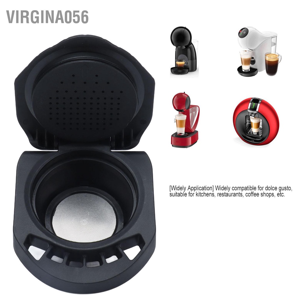 Có thể bán buôn Viên nén cà phê nang đen có thể tái sử dụng Cốc lọc Máy pha Phụ kiện cho Dolce Gusto Virgina056 Hàng giao ngay