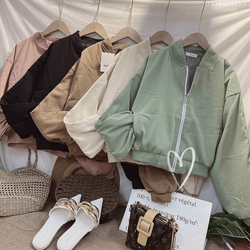 Áo Khoác Ngoài Nữ Bomber Croptop Trơn Tay Bo Thun Chất Da Lộn Dây Khóa Kéo Form Rộng Che Nắng Tốt [NEW UNISEX]