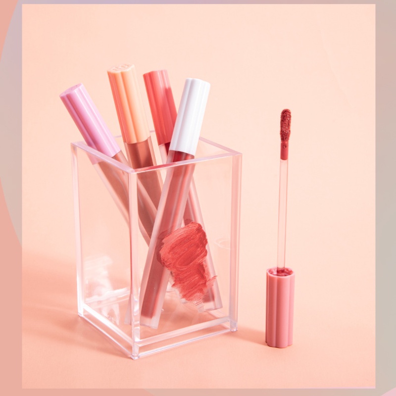 [Hàng mới về] Son kem lì HUAXIXI dưỡng ẩm chống dính cốc lâu trôi thiết kế hình bông hoa xinh xắn hợp thời trang