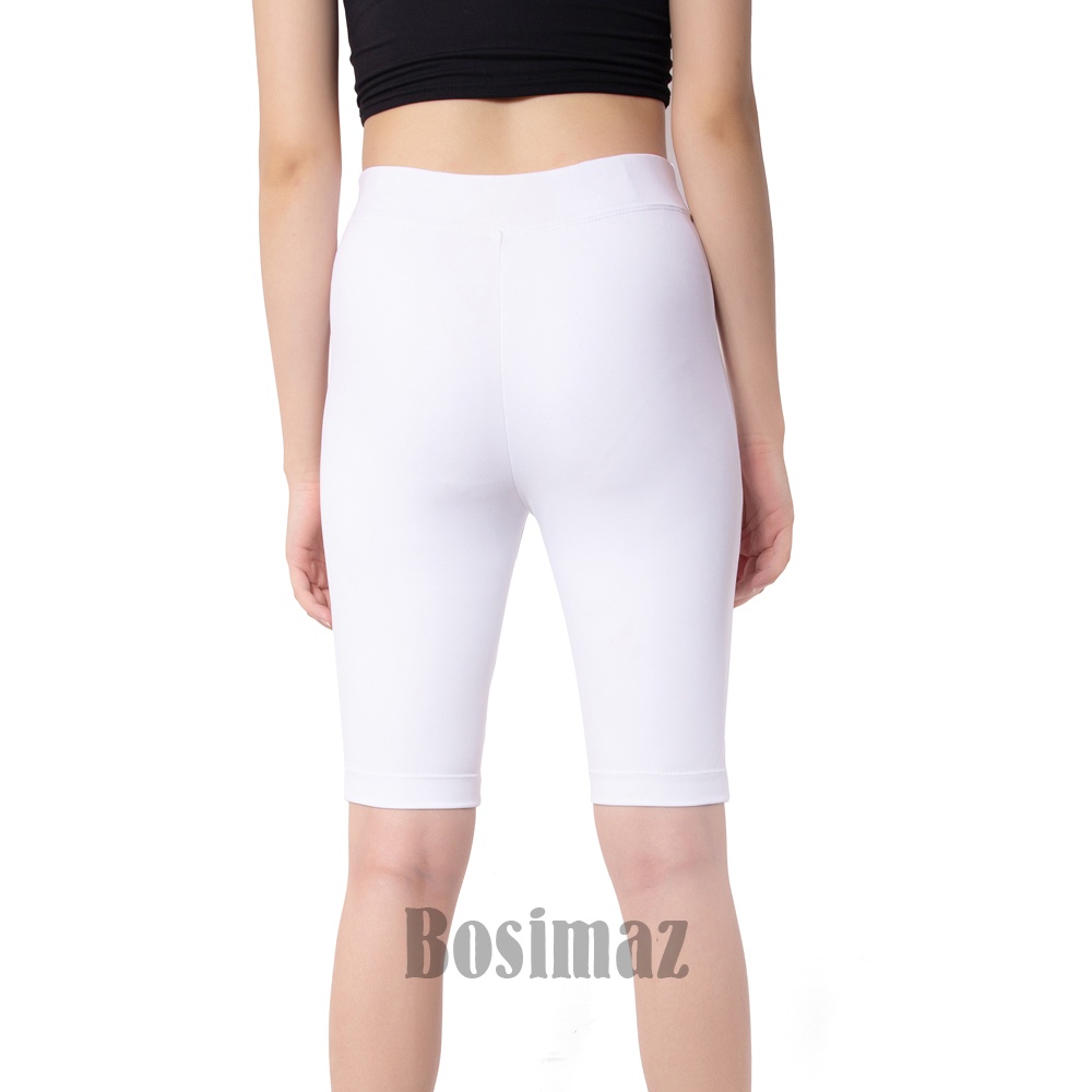 Quần Legging Nữ Bosimaz MS353 ngắn không túi màu trắng cao cấp, thun co giãn 4 chiều, vải đẹp dày, thoáng mát. | BigBuy360 - bigbuy360.vn