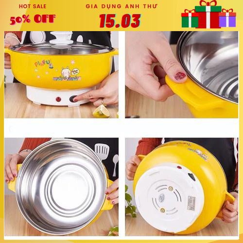 [Siêu Sale] Nồi lẩu mini đa năng size 28cm - Nồi lẩu điện COOKING POT chiên, xào, nấu mỳ, nấu lẩu