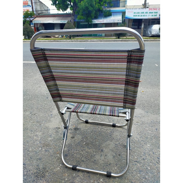 Ghế Xếp Inox Thổ Cẩm Cà Phê Trà Chanh Du Lịch Dã Ngoại