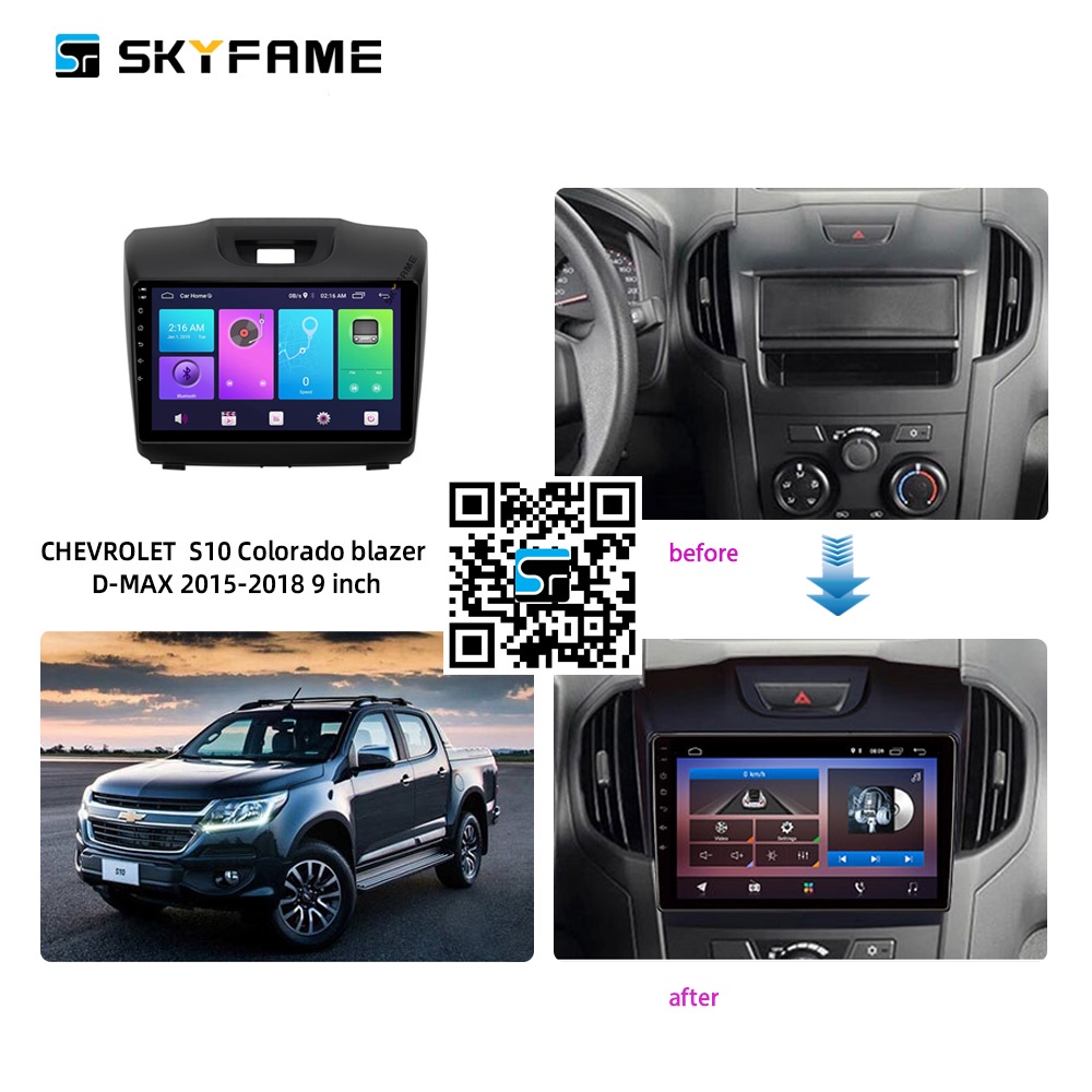 Mặt dưỡng màn hình DVD android 9” 10” CHEVROLET COLORADO 2012-2015 2015-2018 2019-2021 cắm jack nguồn Zin