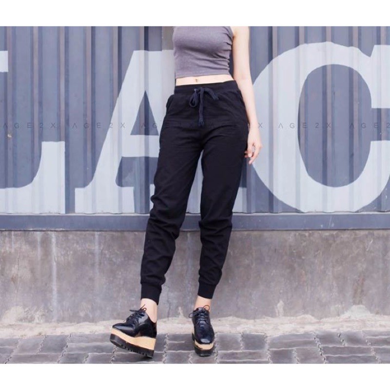 Quần jogger nữ chất len tăm dày đẹp_ Quẩn len tăm bo gấu - MiuMiu Fashion