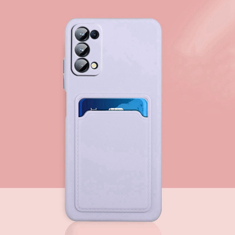 Ốp Điện Thoại Silicone Mềm Chất Lượng Cao Có Ngăn Đựng Thẻ Và Giá Đỡ Cho OPPO Reno 5 Pro Reno5 K 5K Find X3 Lite