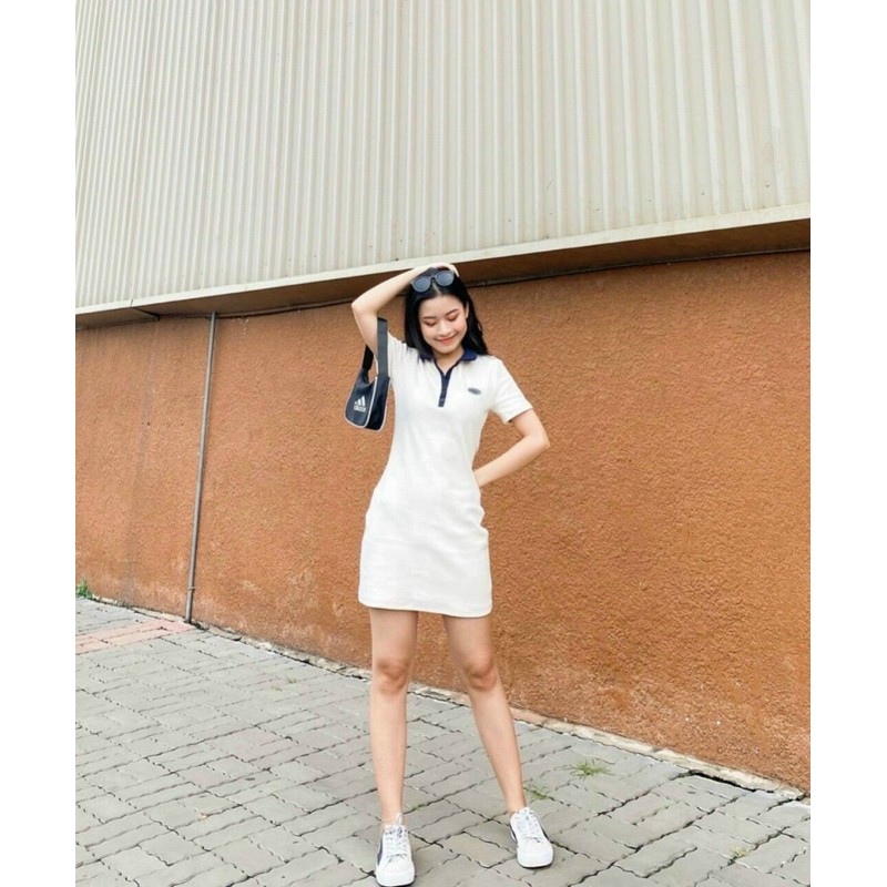 ANNIE POLO DRESS - ĐẦM POLO BE GÂN VIỀN XANH CỰC ĐẸP