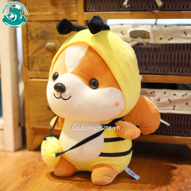 Gấu Bông Chó Shiba Cosplay mềm mịn size nhỏ 25 cm. Hàng cao cấp cho trẻ nhỏ.